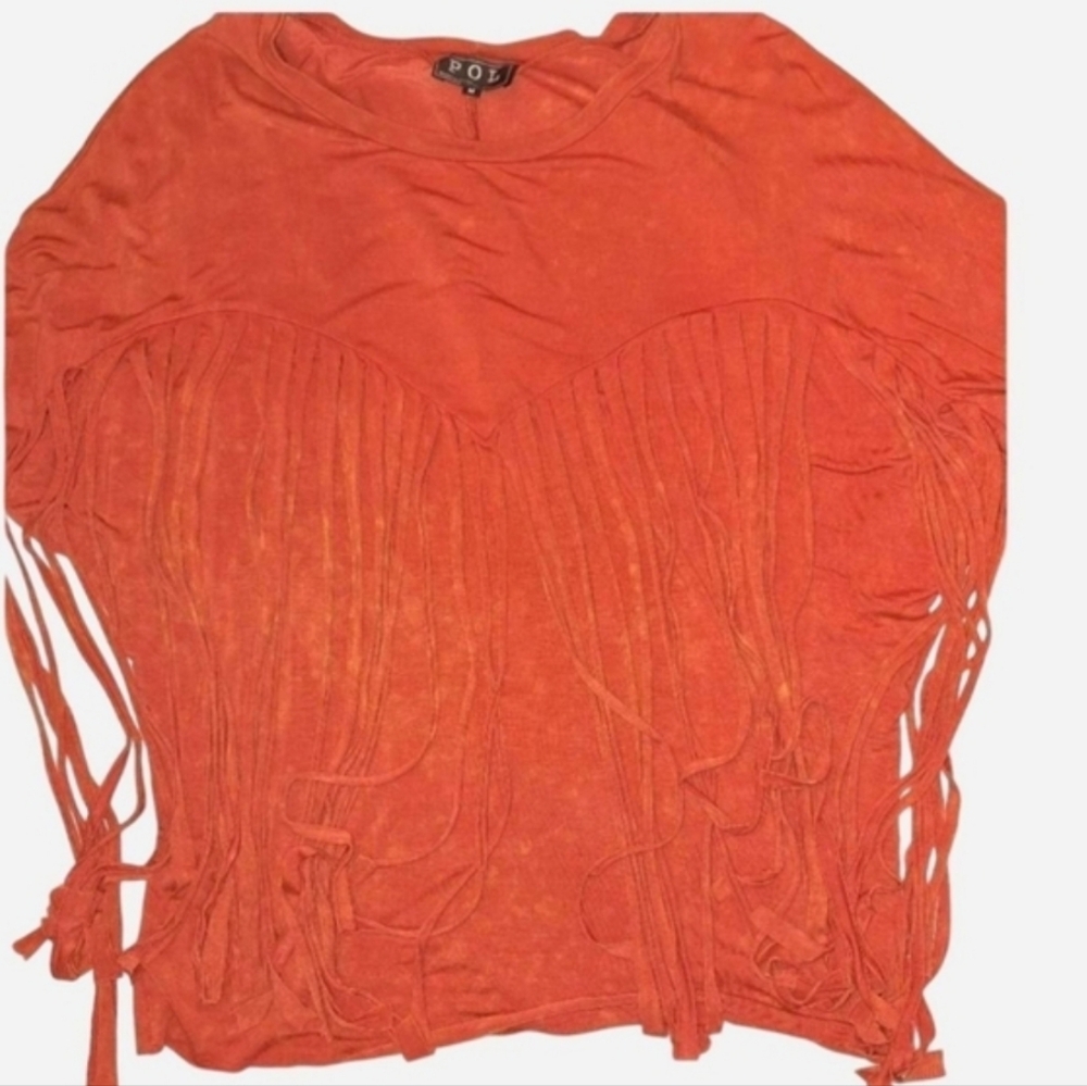 POL Vibrant Orange Fringe Blouse*FINAL DISCOUNT*